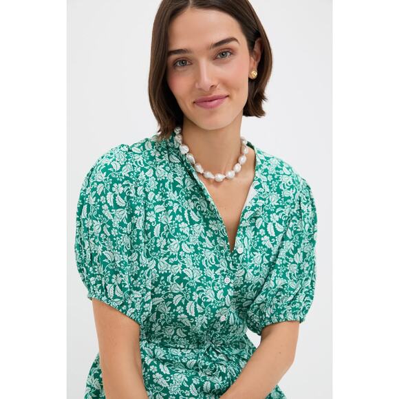 HYACINTH HOUSE Green Micro Floral Frannie Maxi Dress Size XS NWT - Picture 5 of 7